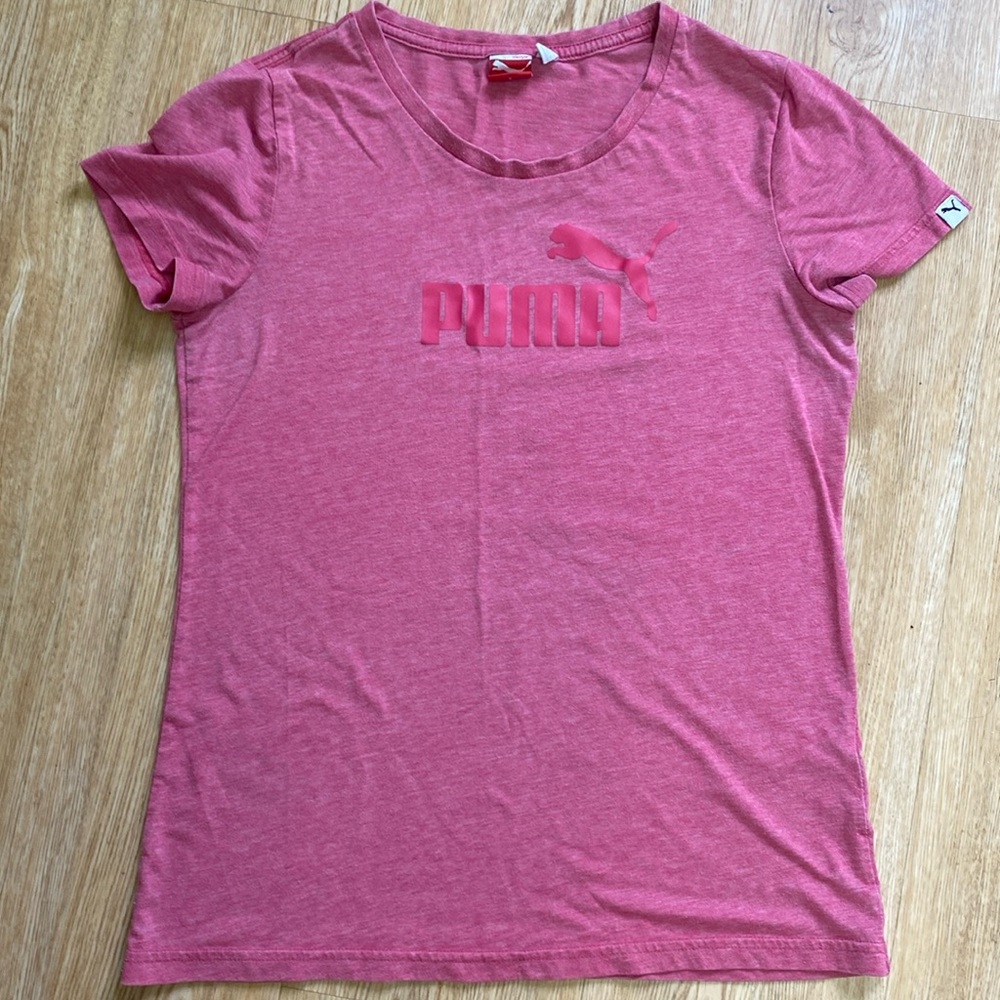 solids pink women’s puma tshirt